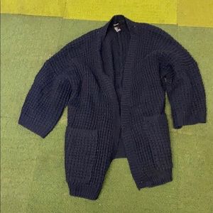 Blue knit cardigan